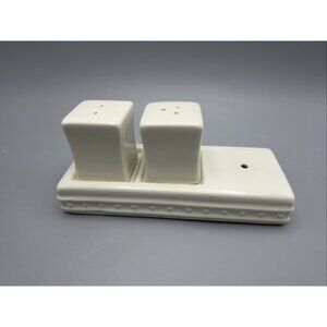 Nora Fleming Stoneware Salt & Pepper Shakers Pearl Dot (retired) White Pottery